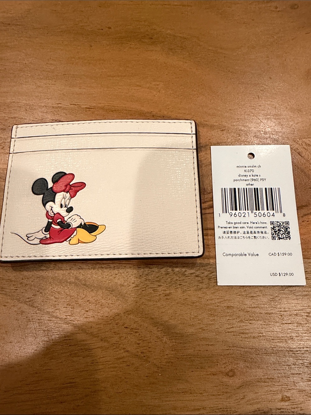 NWT Disney X Kate Spade New York Minnie Small Slim Card Holder [limited edition]